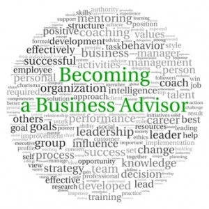 Becoming Advisor concept in word tag cloud