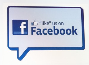 Screenshots of like us on Facebook sign