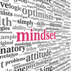 Mindset concept in word tag cloud