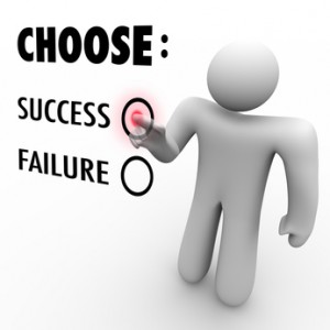 Choose Success Or Failure - Man at Touch Screen