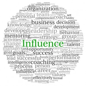 Influence concept in word tag cloud