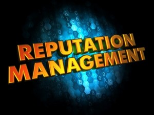 Reputation Management Concept on Digital Background.