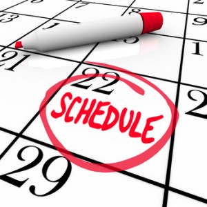 Schedule Word Circled on Calendar Appointment Reminder