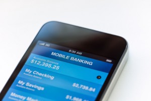 Mobile banking on mobile smartphone