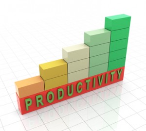 3d reflective progress bars with text 'productivity'